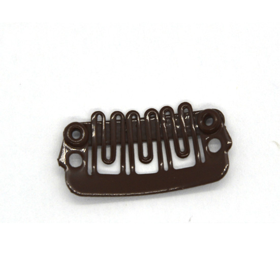 Clips mini donker bruin